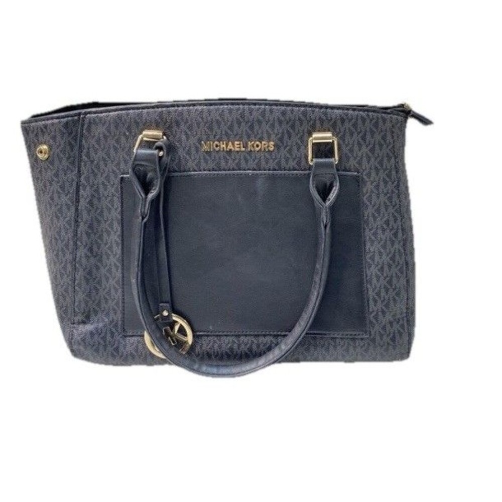 MICHAEL KORS MK Black Patent Leather Large Carryall Tote Bag/Handbag